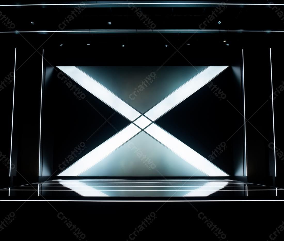Palco Moderno com Iluminação em X