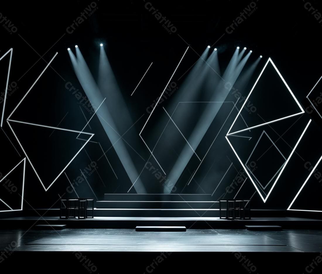 Palco iluminado com design geométrico