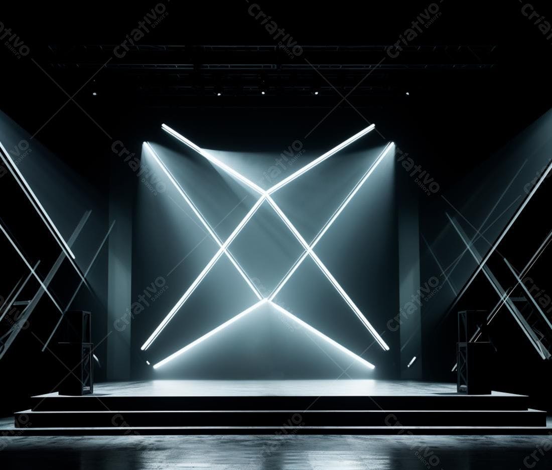 Palco com iluminação neon moderna