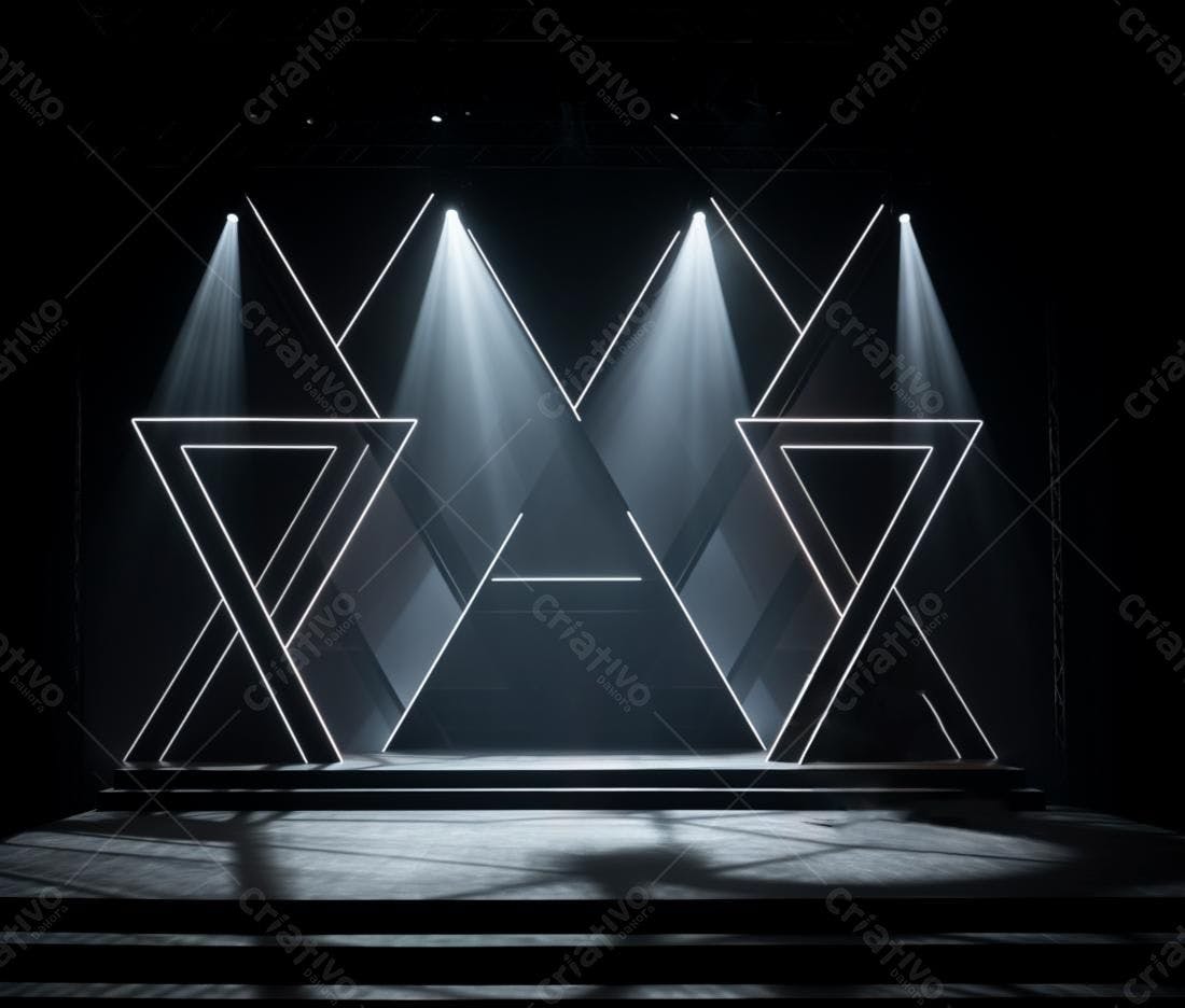 Palco com iluminação geométrica moderna