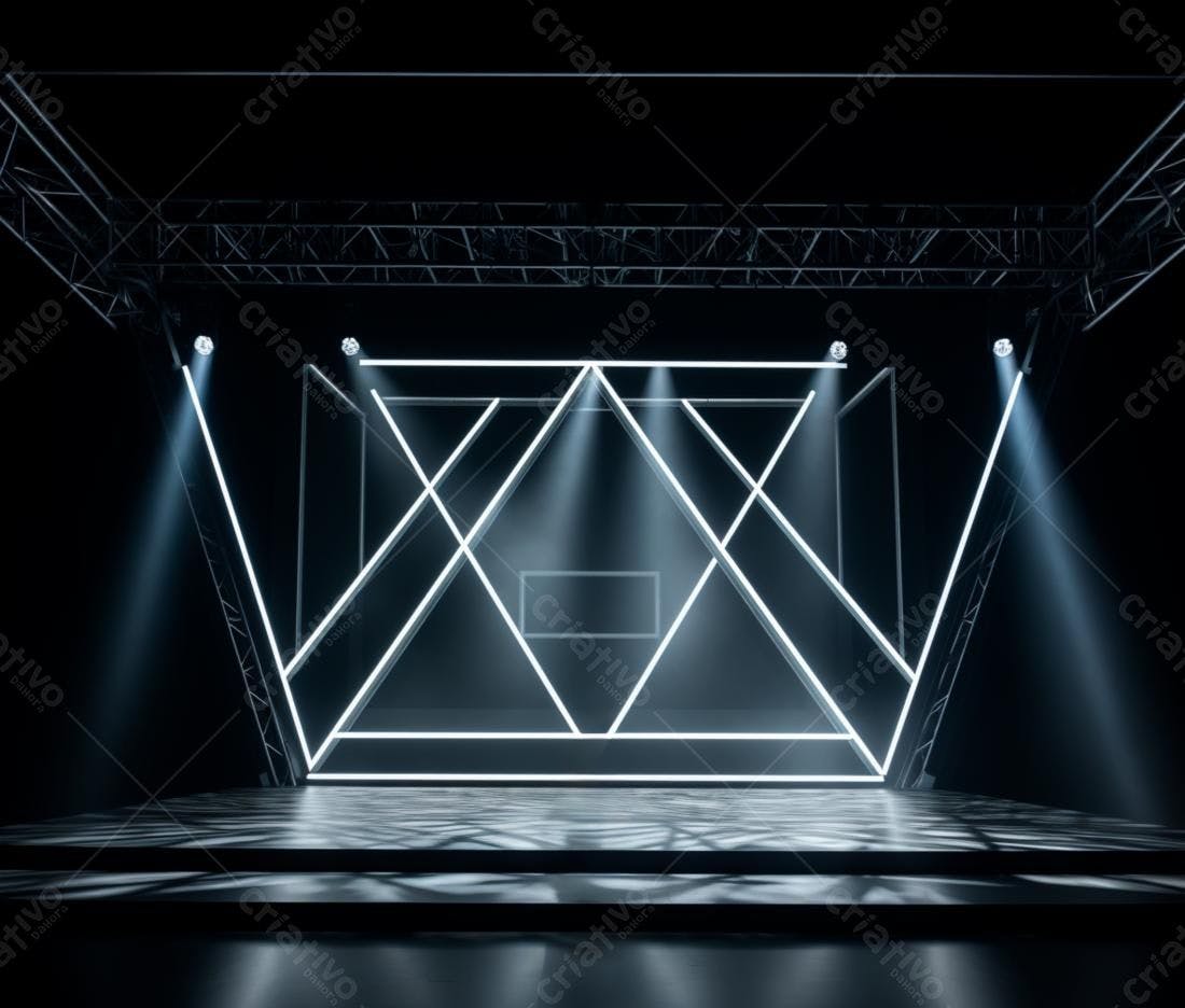 Palco Neon Geométrico para Evento