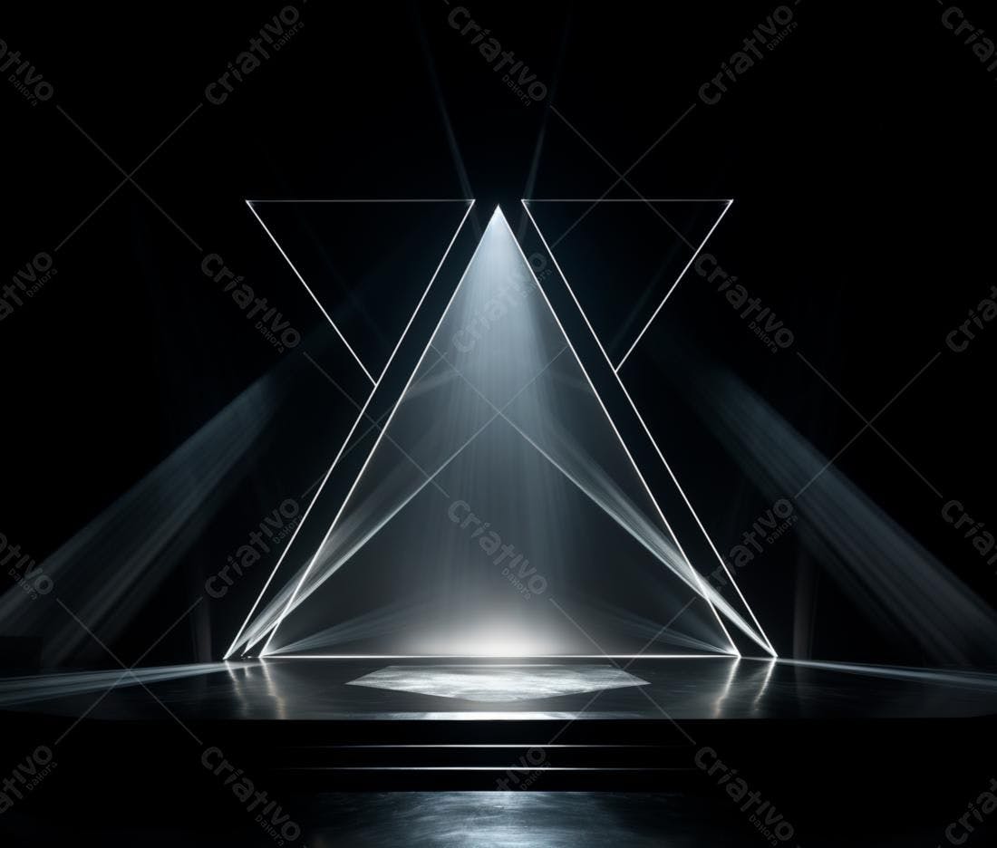 Palco com iluminação cênica triangular