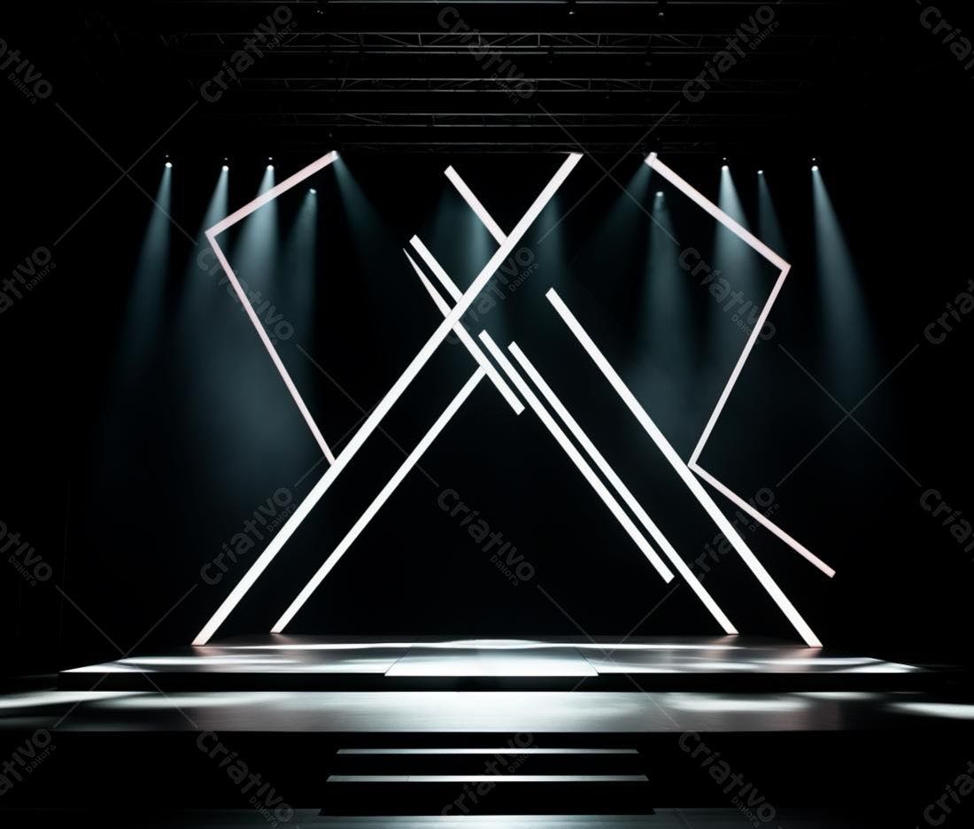 Palco iluminado com design geométrico