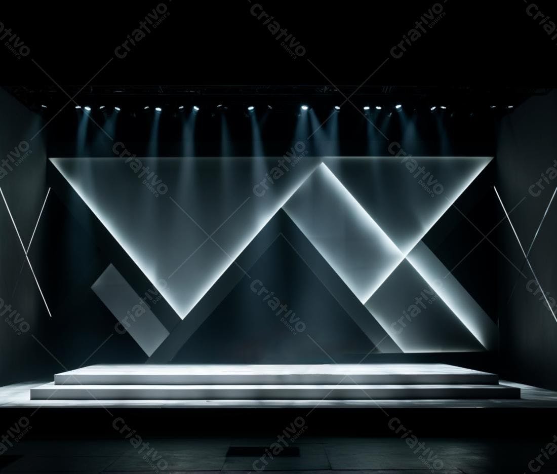 Palco iluminado para evento moderno