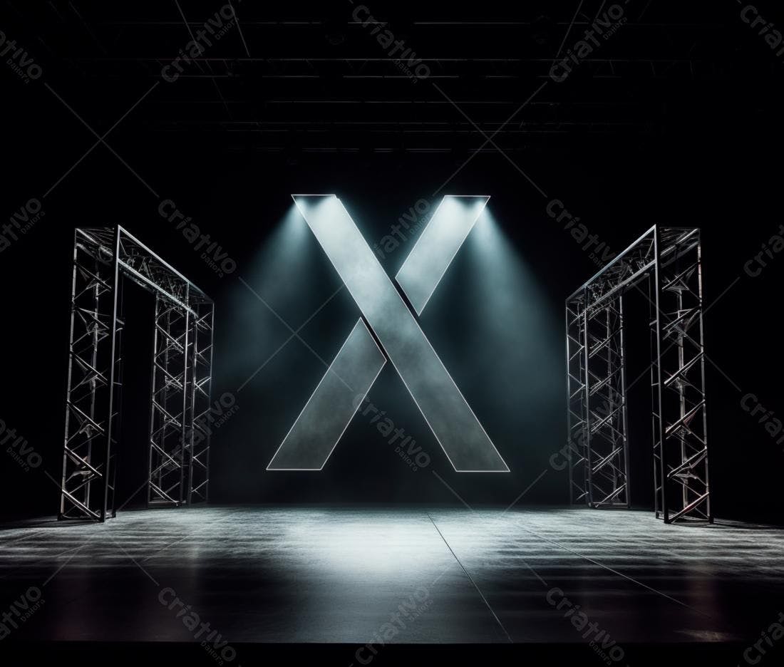 Palco escuro com letra X iluminada