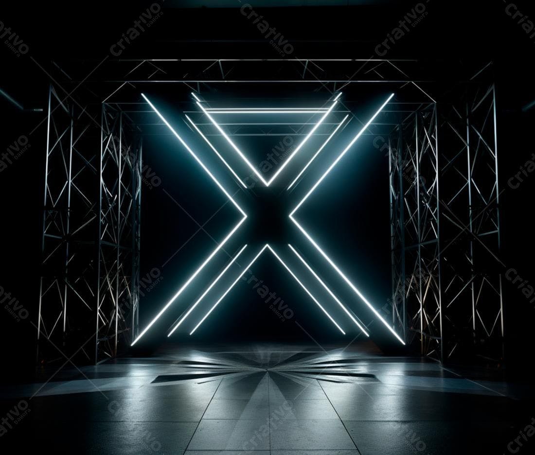 Instalação de luz neon em X