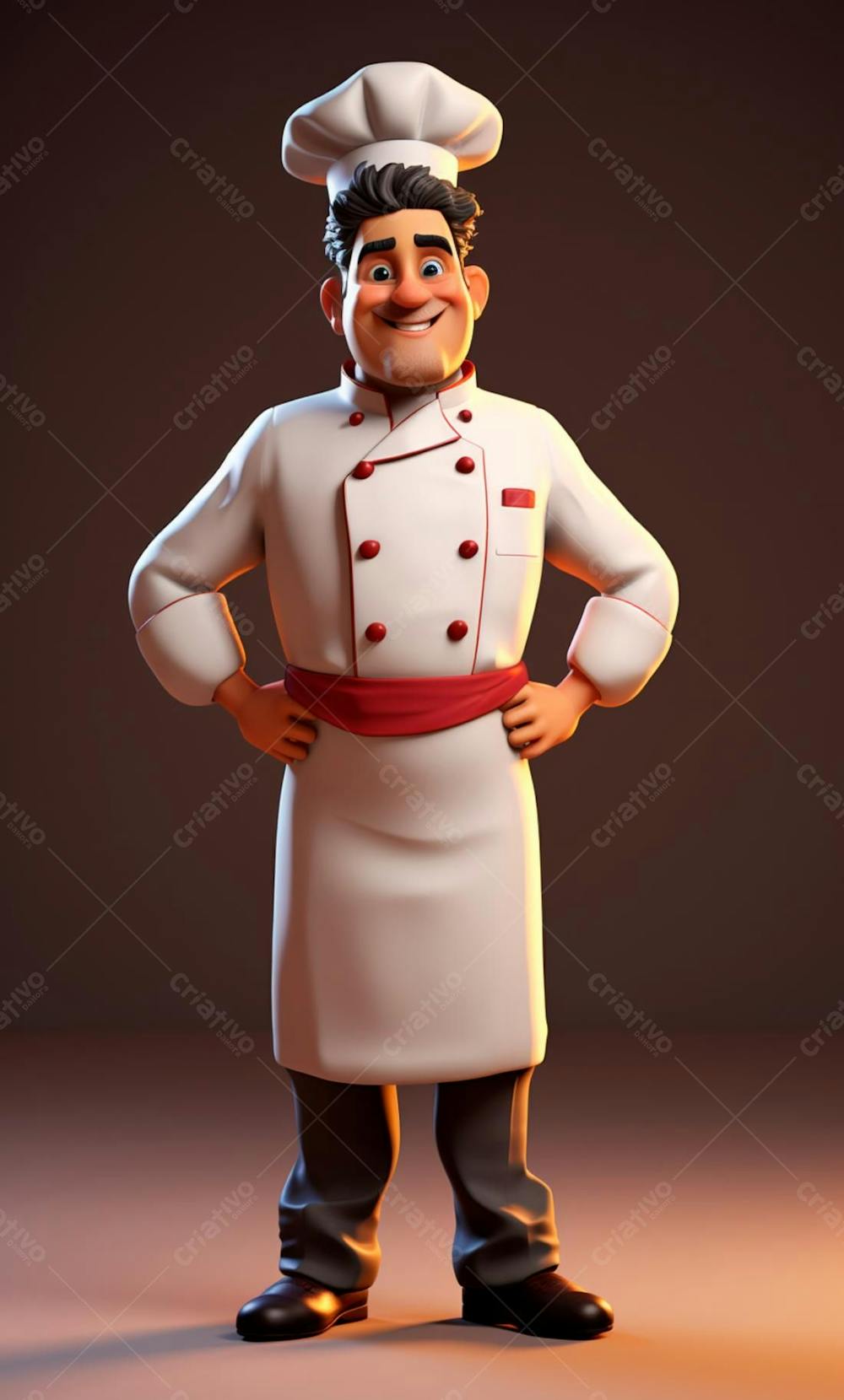 Personagem De Desenho Animado De Chef De Cozinha cozinheiro 3D 