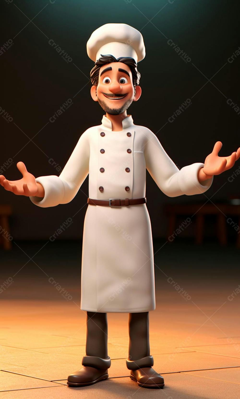 Personagem De Desenho Animado De Chef De Cozinha cozinheiro 3D