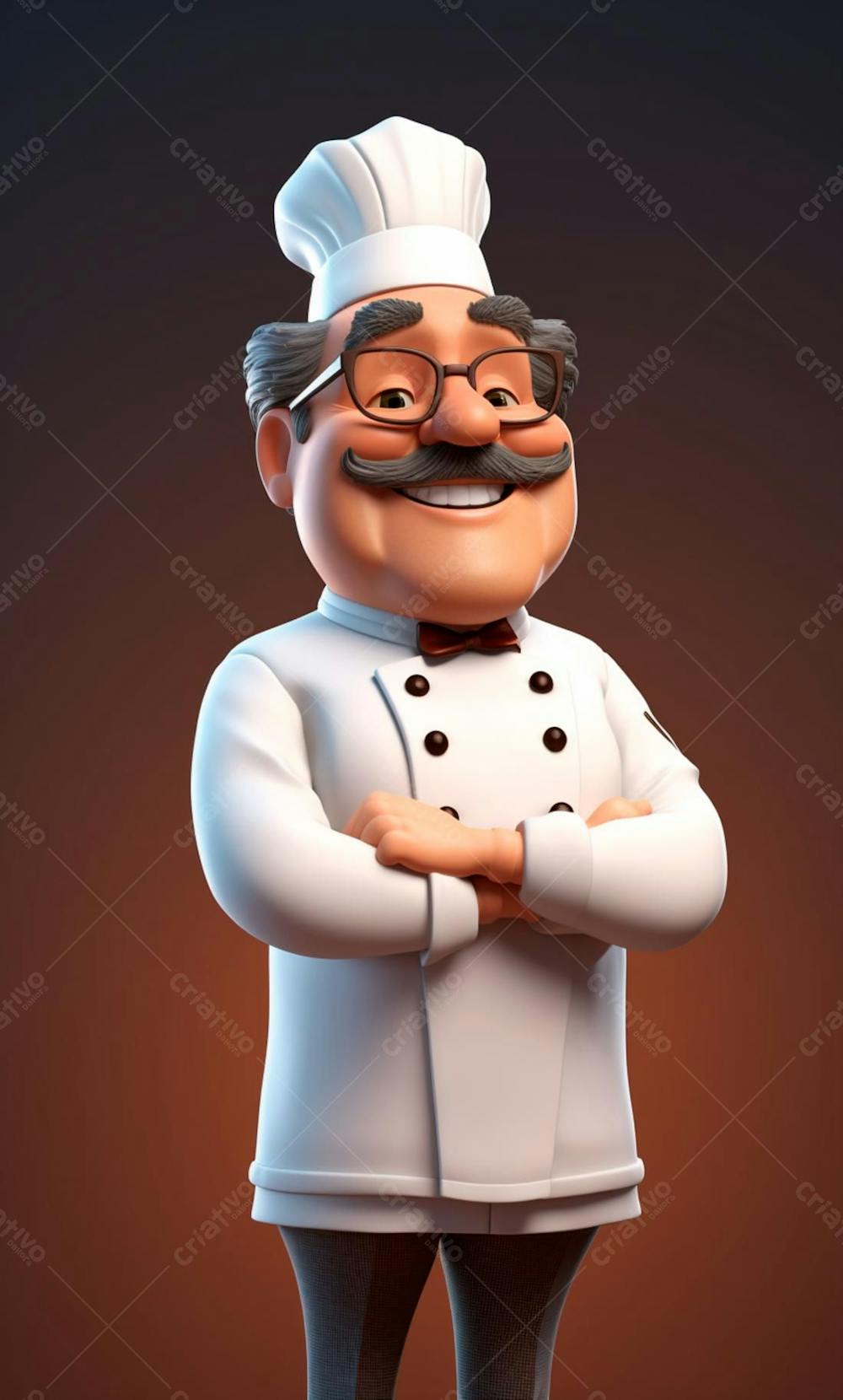 Personagem De Desenho Animado De Chef De Cozinha cozinheiro 3D