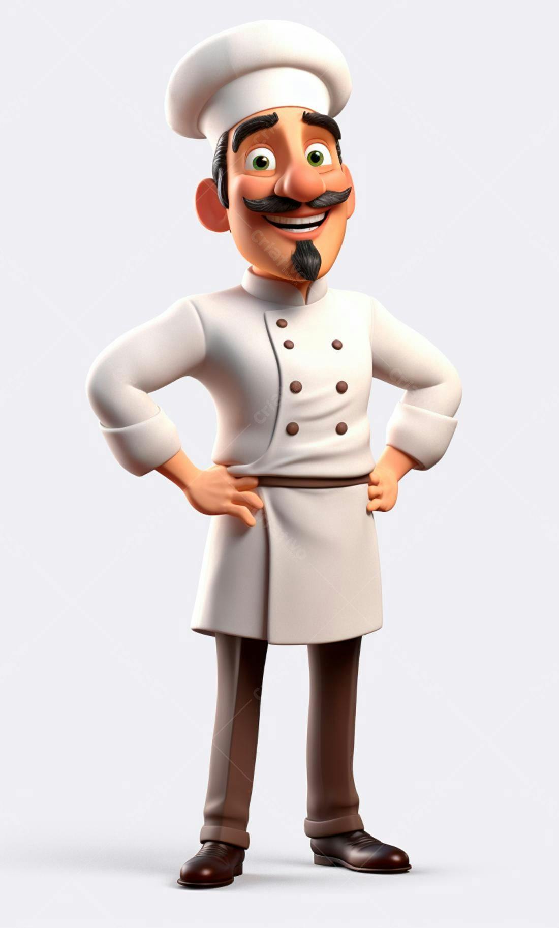 Chef de desenho animado sorridente