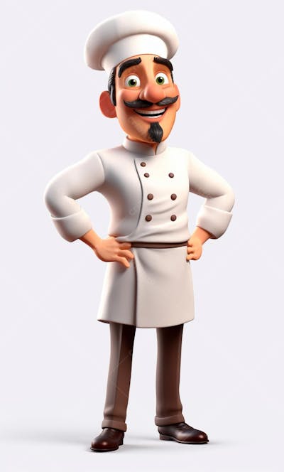 Personagem De Desenho Animado De Chef De Cozinha cozinheiro 3D