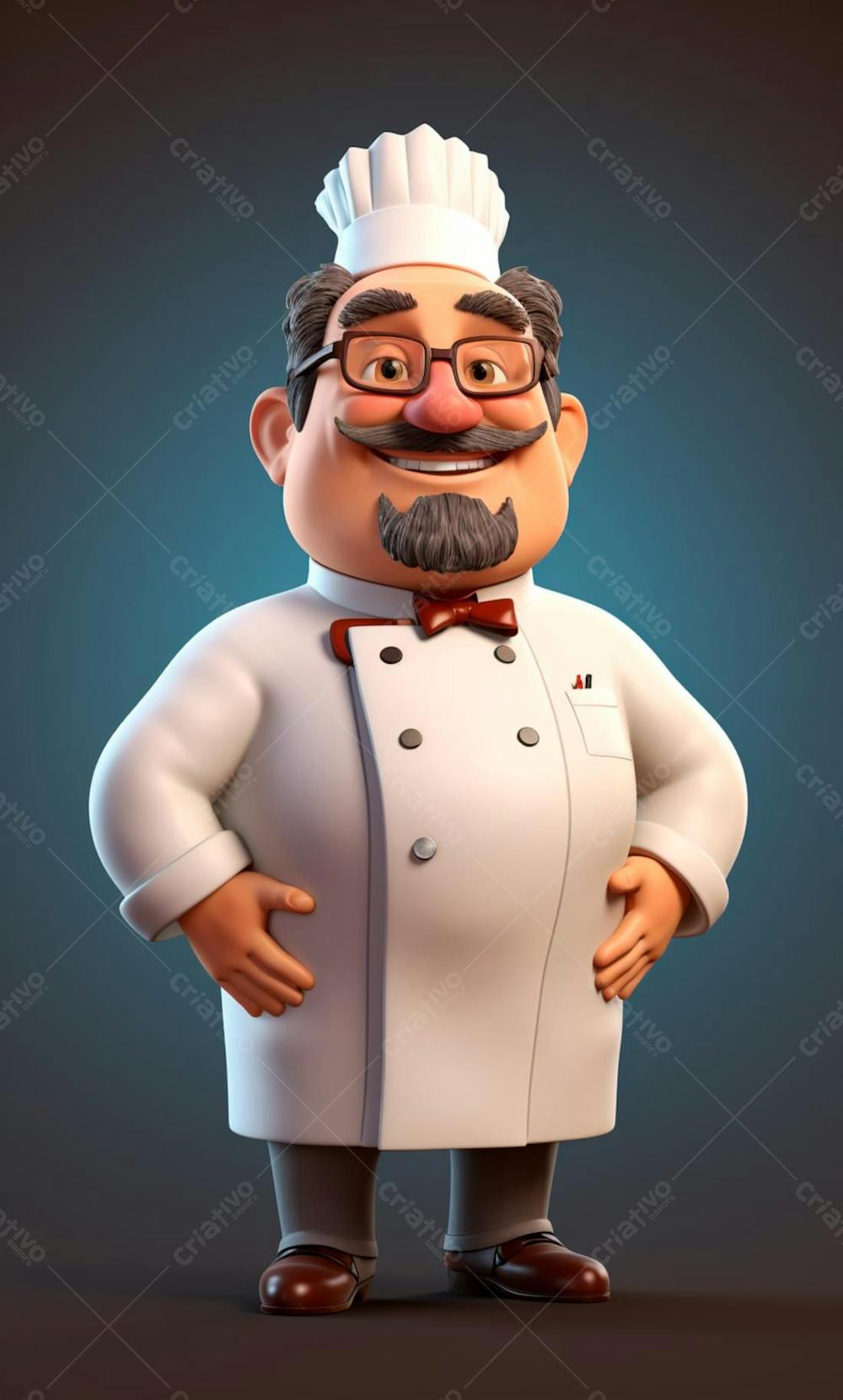 Personagem De Desenho Animado De Chef De Cozinha cozinheiro disney 3D