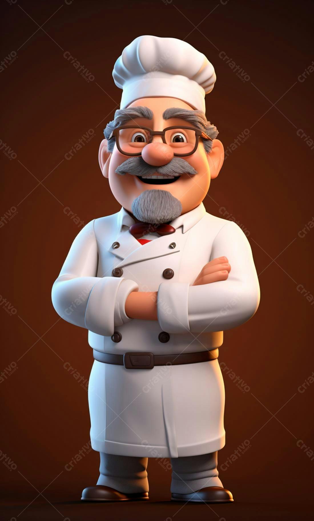 Chef simpático de desenho animado