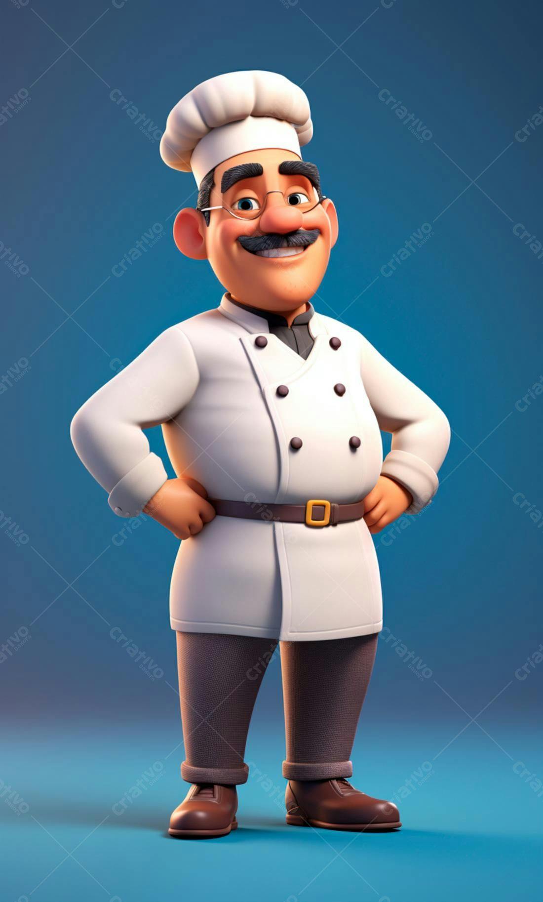 Chef de cozinha alegre uniforme branco