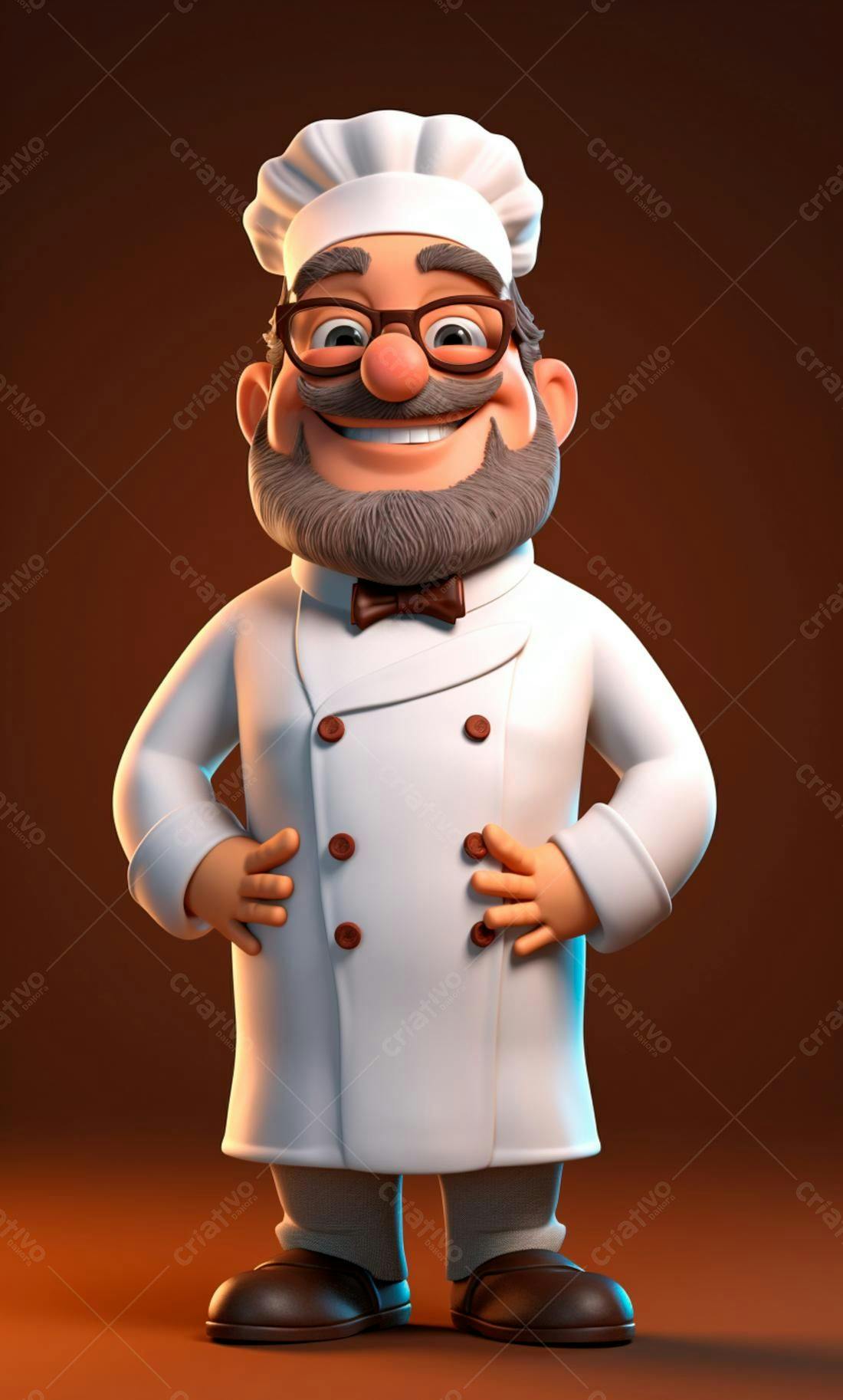 Chef de cozinha animado sorrindo