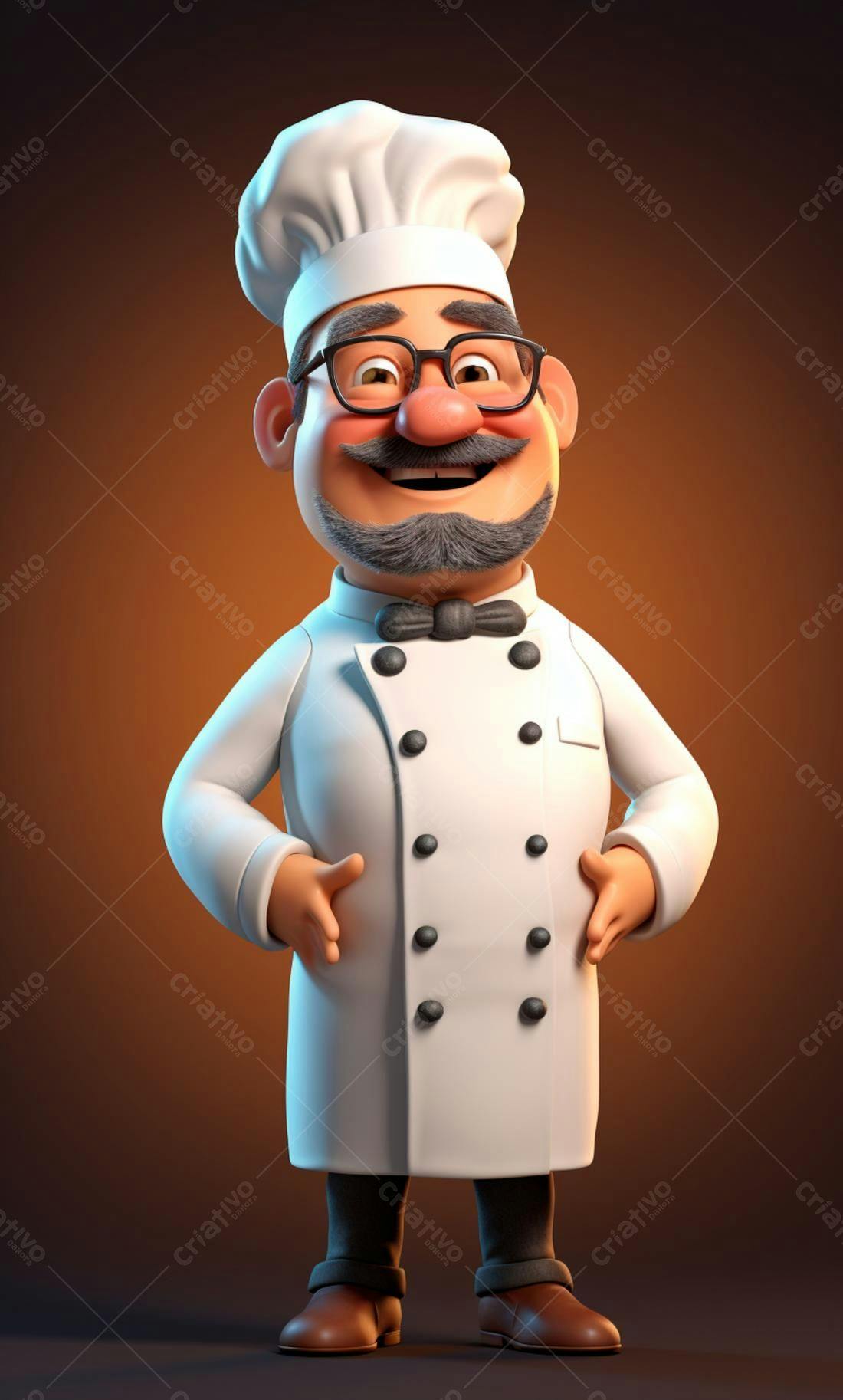 Chef de cozinha alegre ilustração 3D