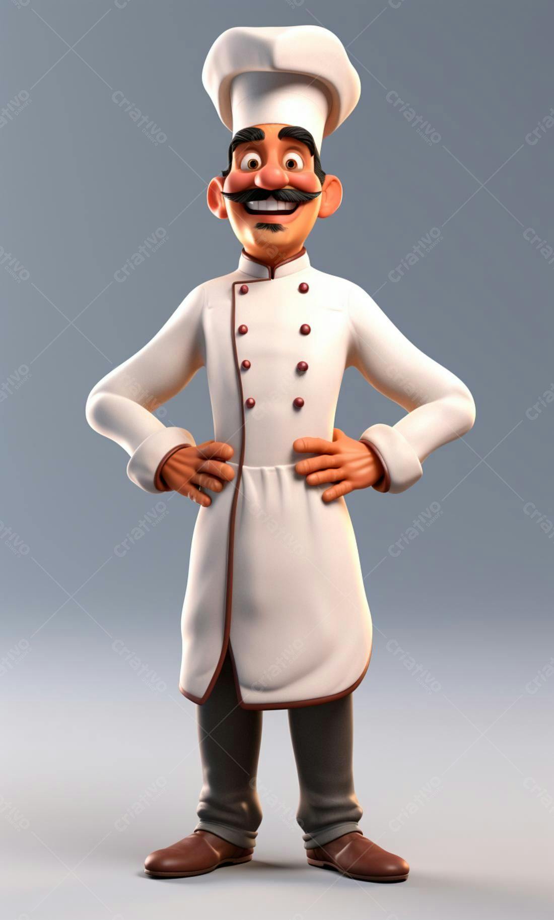 Chef de desenho animado feliz