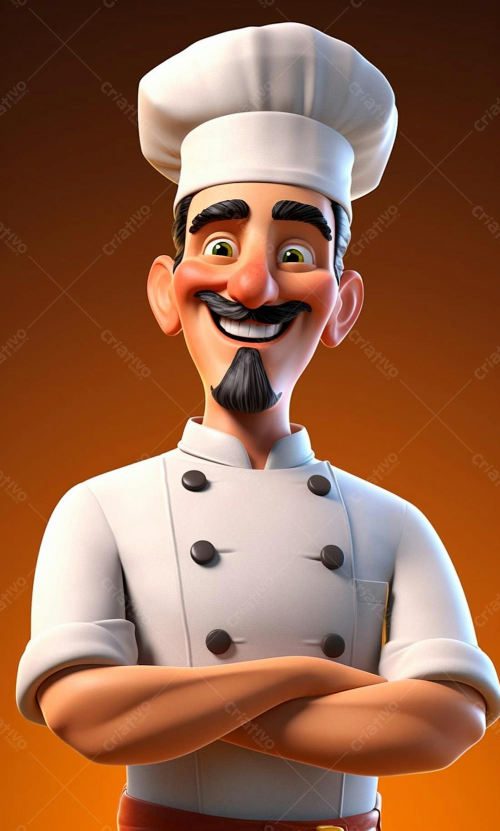 Personagem De Desenho Animado De Chef De Cozinha 3D  (60)