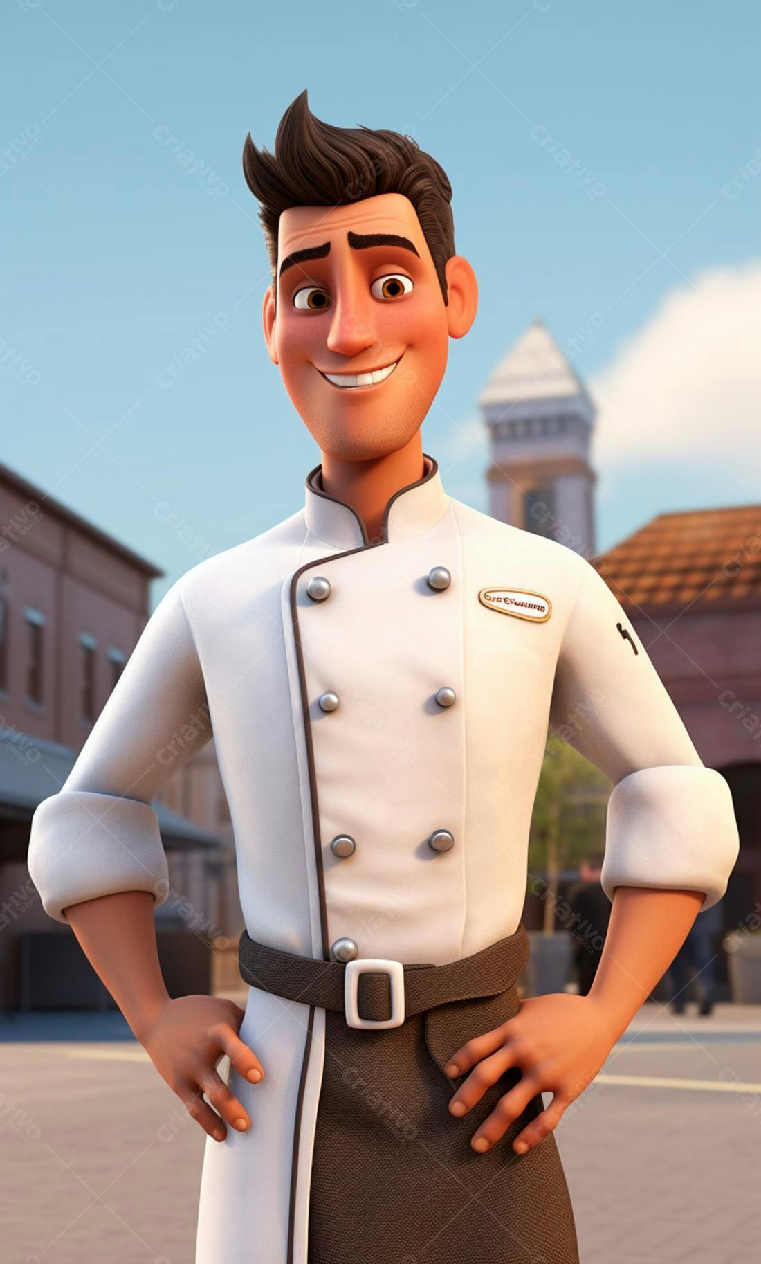 Chef de cozinha animado sorrindo