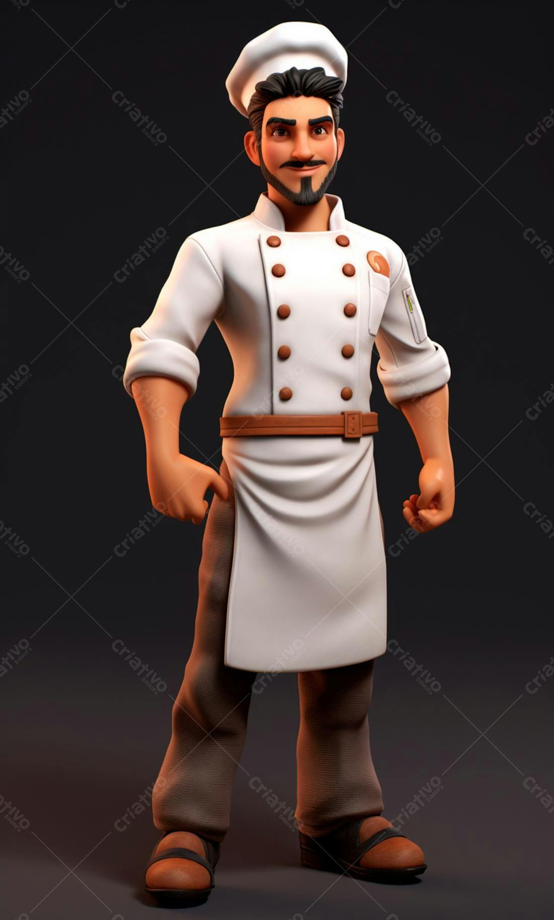 Chef de cozinha estilo cartoon