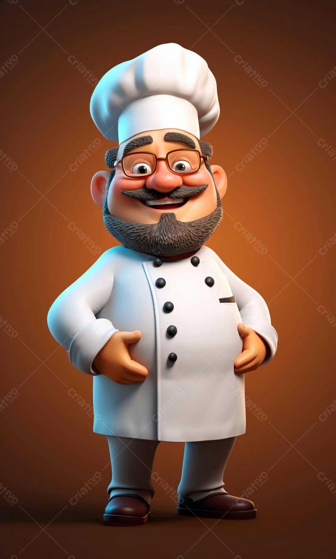 Chef de cozinha animado alegre