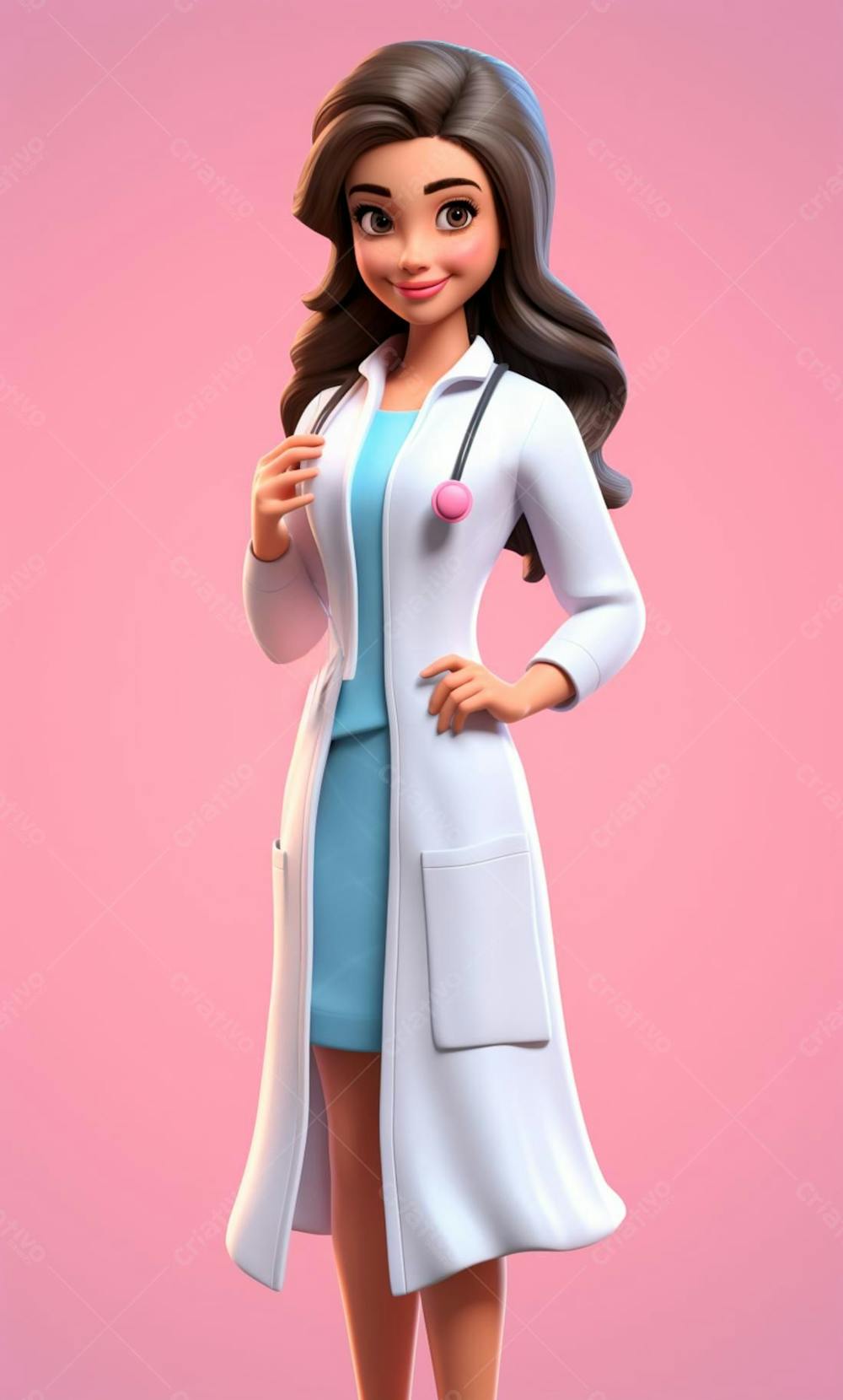 Personagem De Enfermeira Desenho Animado 3D (11)