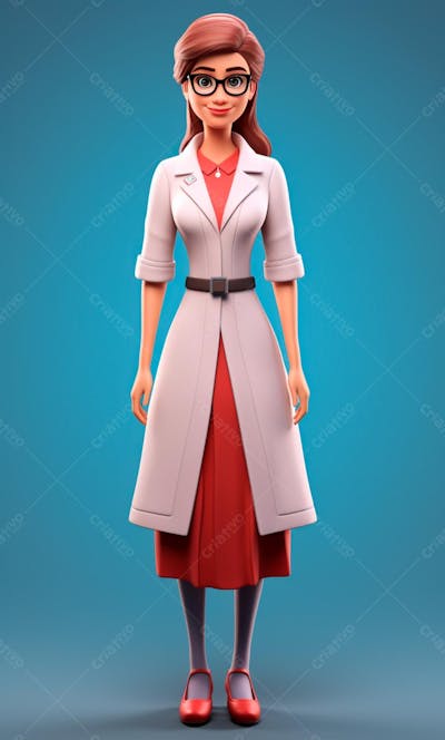 Personagem De Enfermeira Desenho Animado 3D (12)