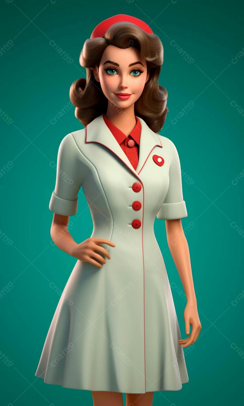 Personagem De Enfermeira Desenho Animado 3D (15)