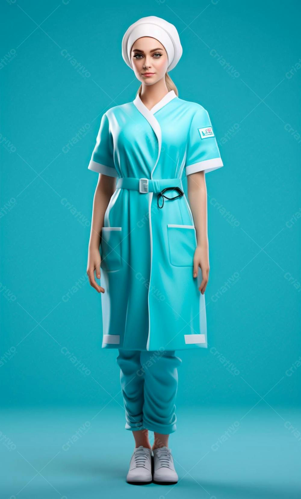 Personagem De Enfermeira Desenho Animado 3D (17)