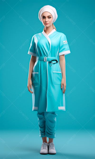 Personagem De Enfermeira Desenho Animado 3D (17)
