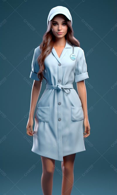 Personagem De Enfermeira Desenho Animado 3D (20)