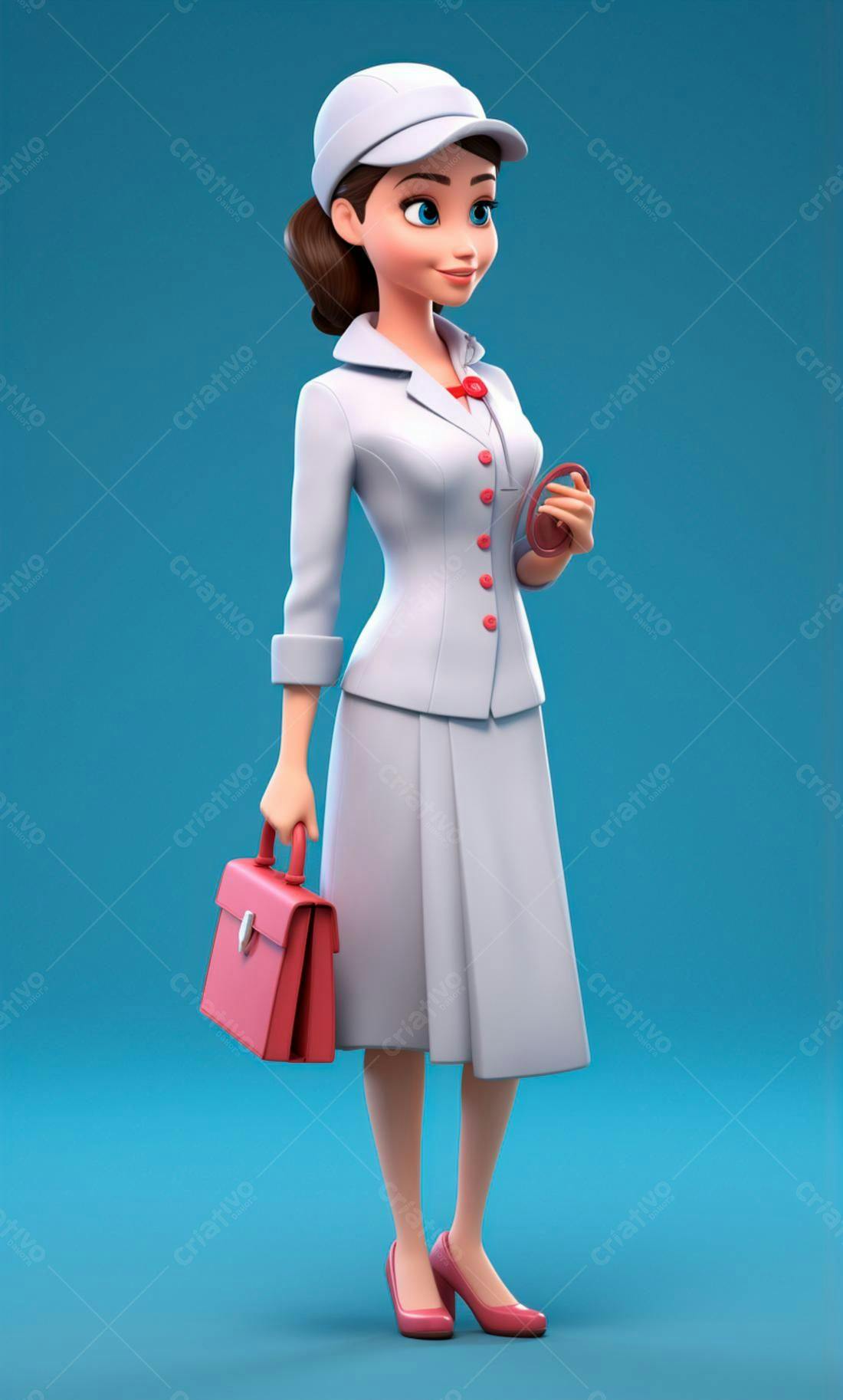 Mulher de negócios desenho animado estilo retrô