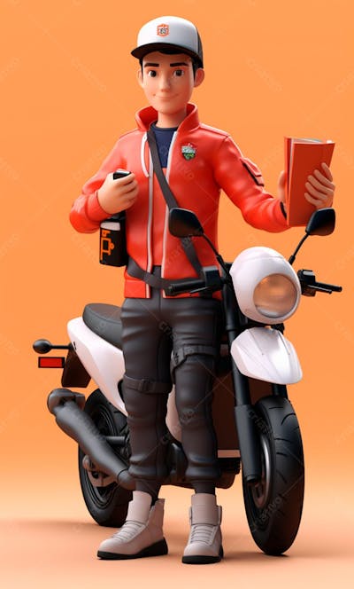 Modelo 3D De Um Personagem De Entregador Delivery (3)