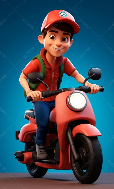 Modelo 3D De Um Personagem De Entregador Delivery (4)