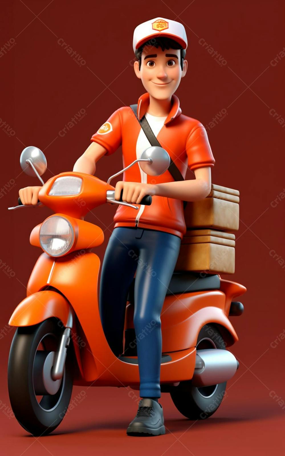 Modelo 3D De Um Personagem De Entregador Delivery (13)