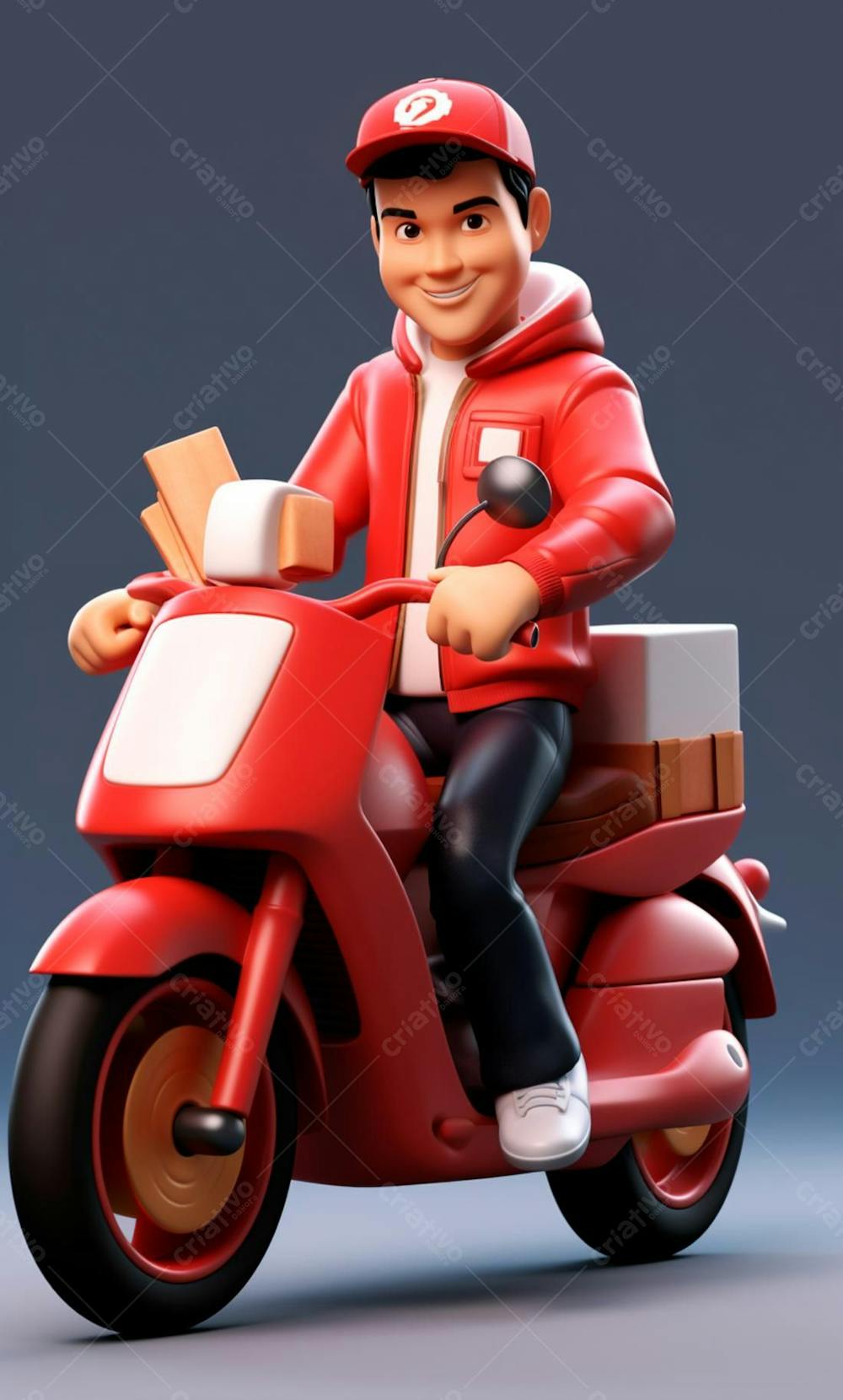Modelo 3D De Um Personagem De Entregador Delivery (15)