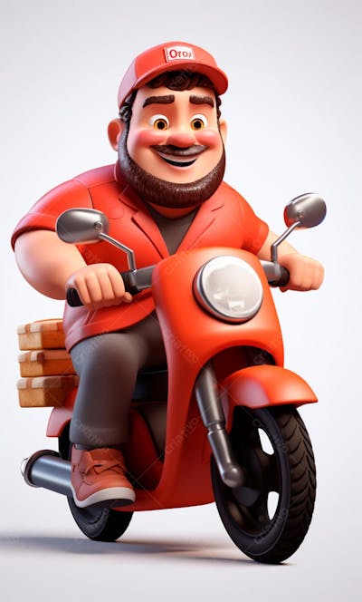 Modelo 3D De Um Personagem De Entregador Delivery (37)