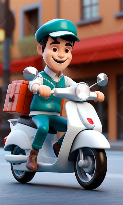 Modelo 3D De Um Personagem De Entregador Delivery (38)