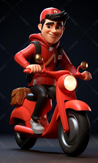 Modelo 3D De Um Personagem De Entregador Delivery (39)