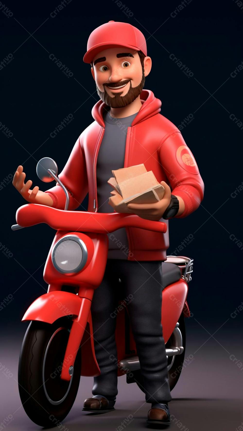 Modelo 3D De Um Personagem De Entregador Delivery (41)
