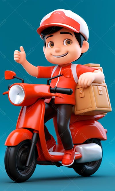 Modelo 3D De Um Personagem De Entregador Delivery (44)