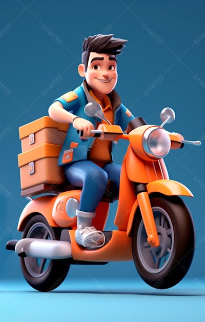 Modelo 3D De Um Personagem De Entregador Delivery (47)