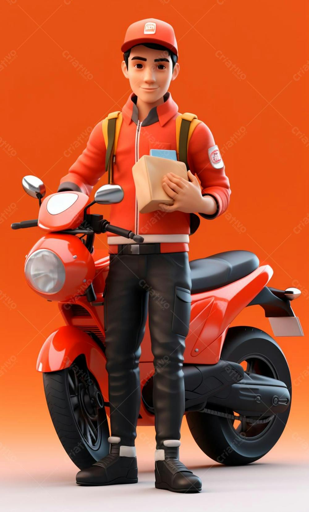 Modelo 3D De Um Personagem De Entregador Delivery (48)
