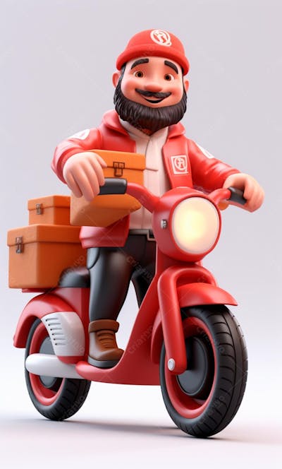 Modelo 3D De Um Personagem De Entregador Delivery (52)