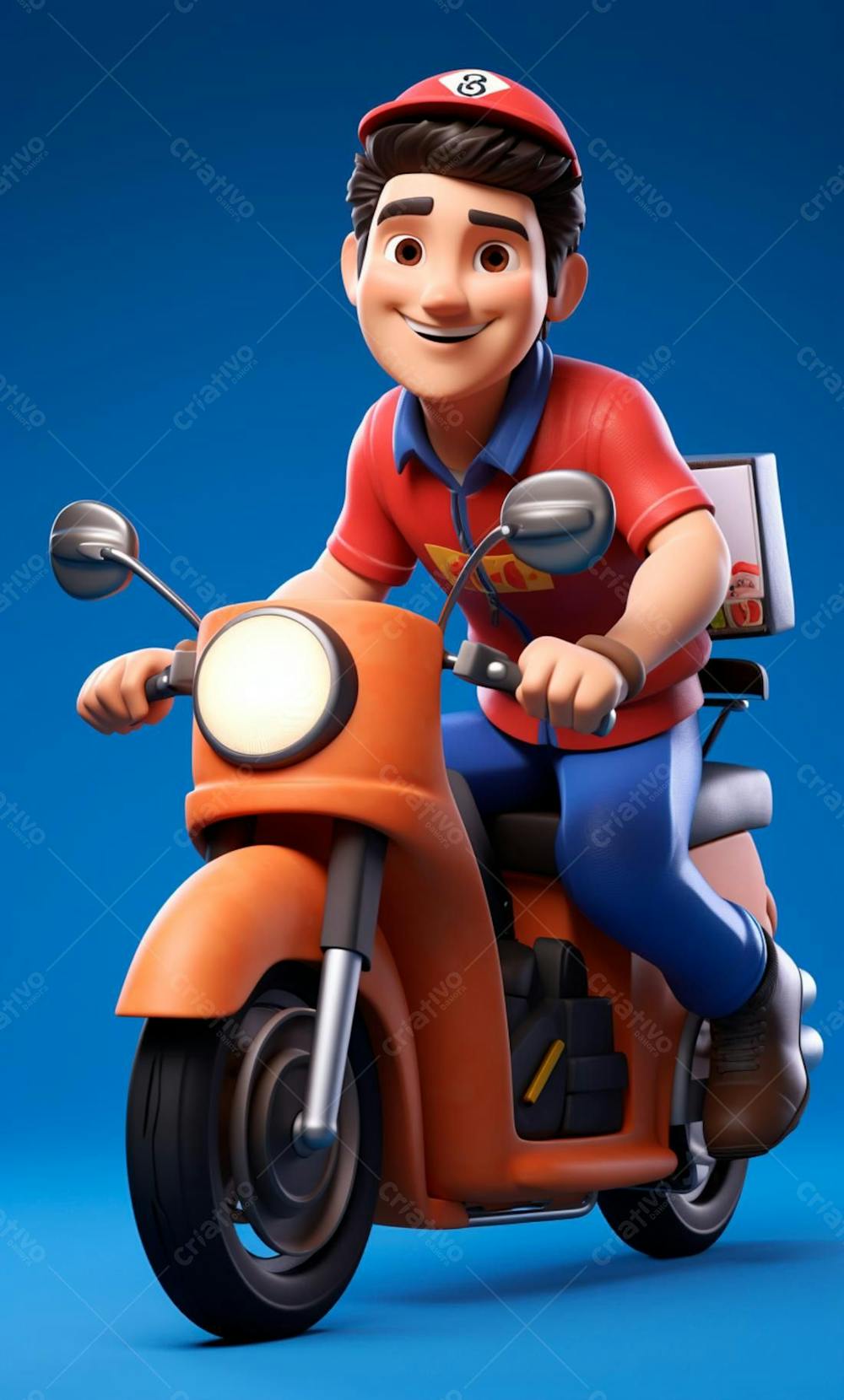 Modelo 3D De Um Personagem De Entregador Delivery (57)