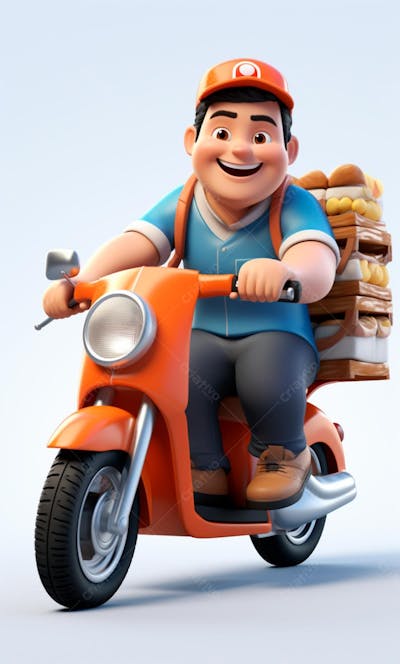 Modelo 3D De Um Personagem De Entregador Delivery (61)
