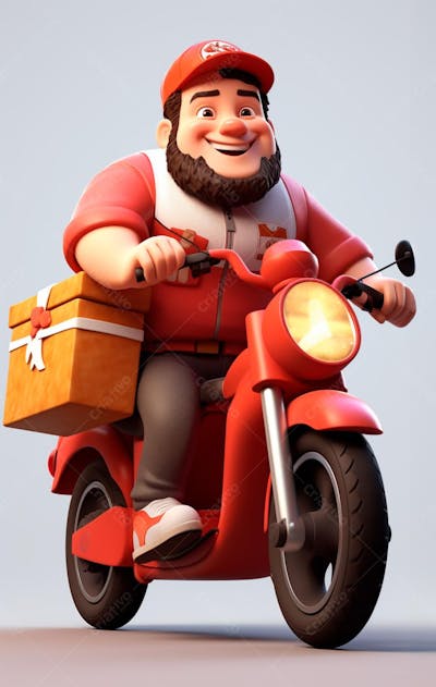 Modelo 3D De Um Personagem De Entregador Delivery (74)