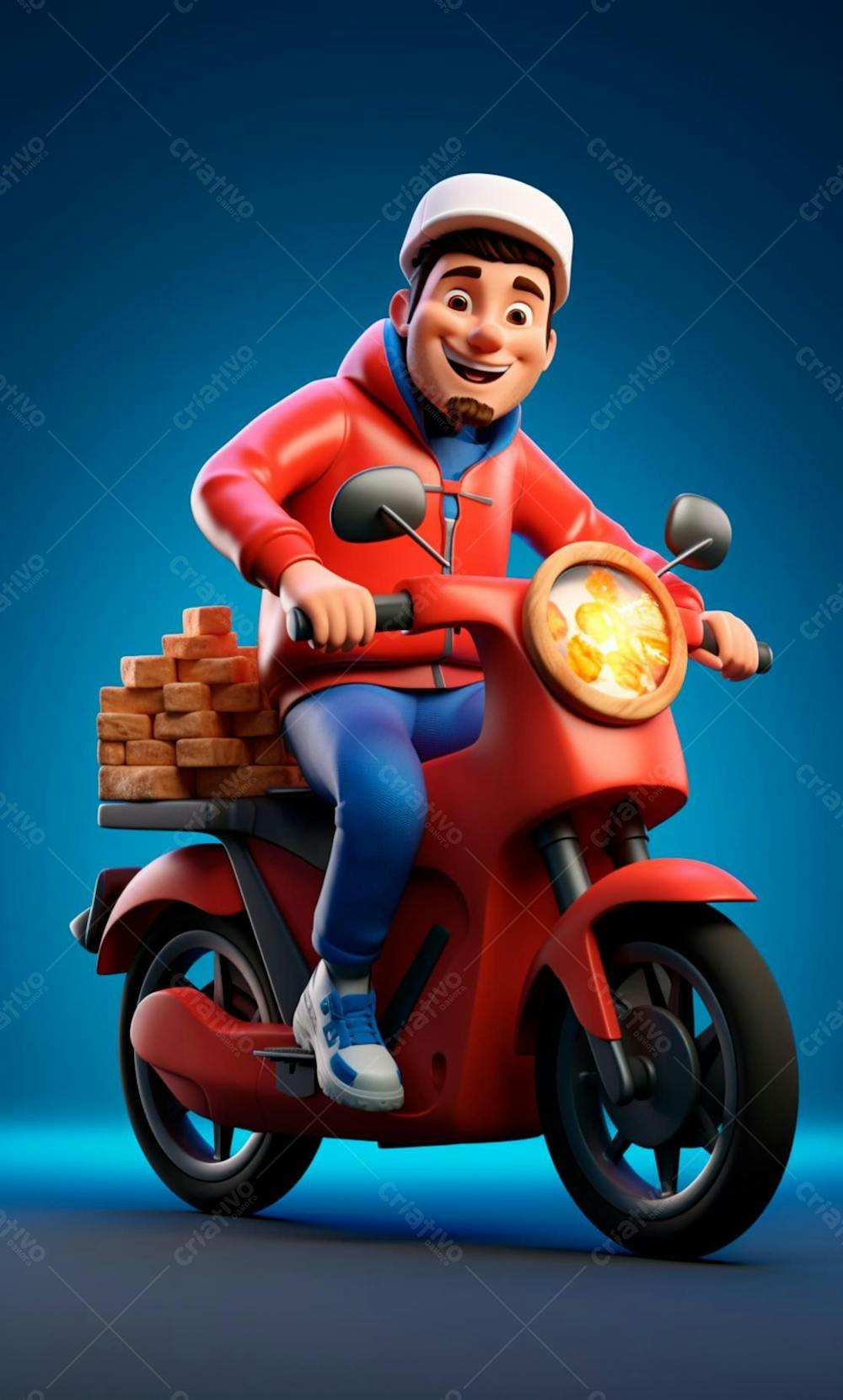 Modelo 3D De Um Personagem De Entregador Delivery (80)