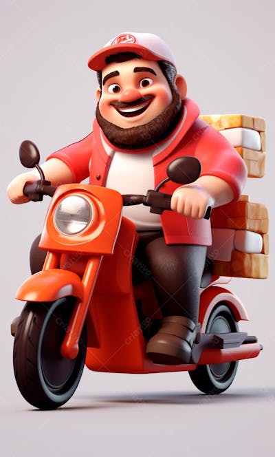 Modelo 3D De Um Personagem De Entregador Delivery (84)