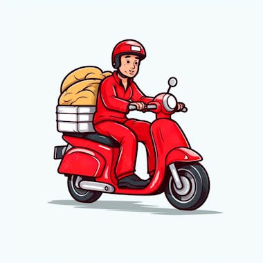 Imagem de entregador com moto delivery